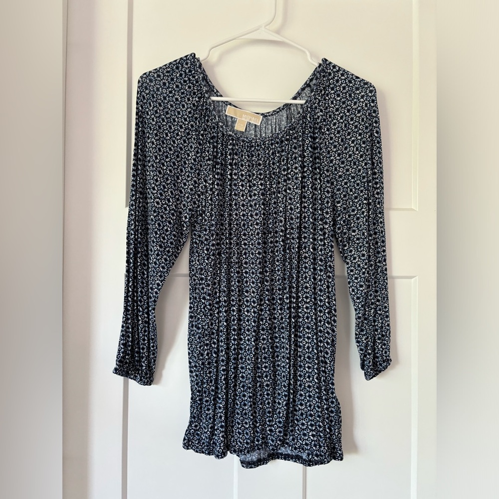 Michael Kors navy blue long sleeve top